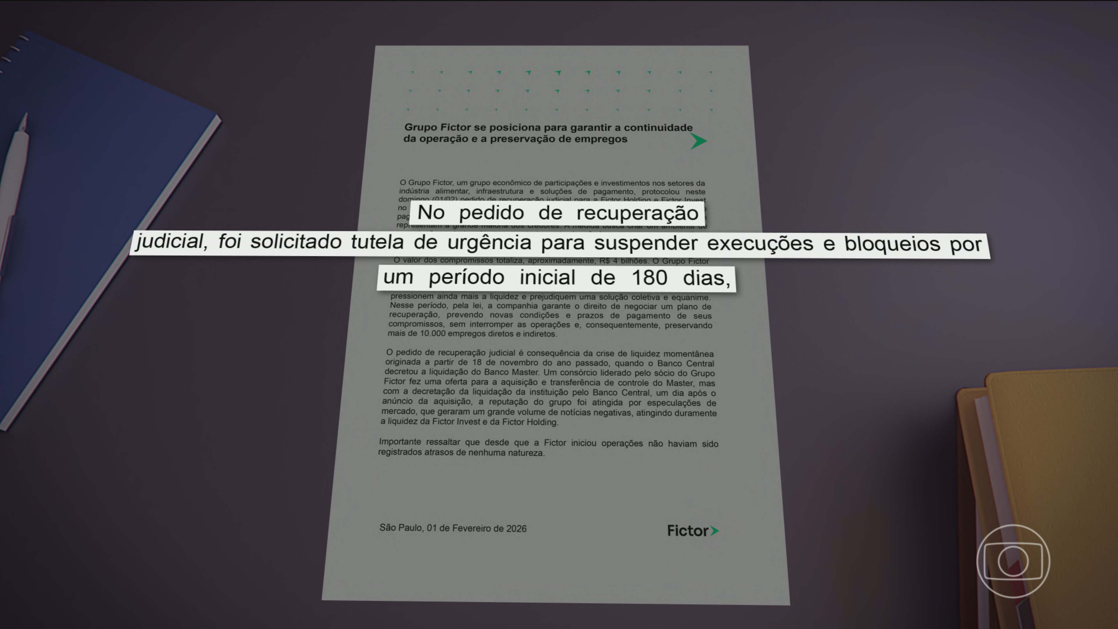Empresa financeira Fictor, que tentou comprar o Banco Master, pede recuperação judicial