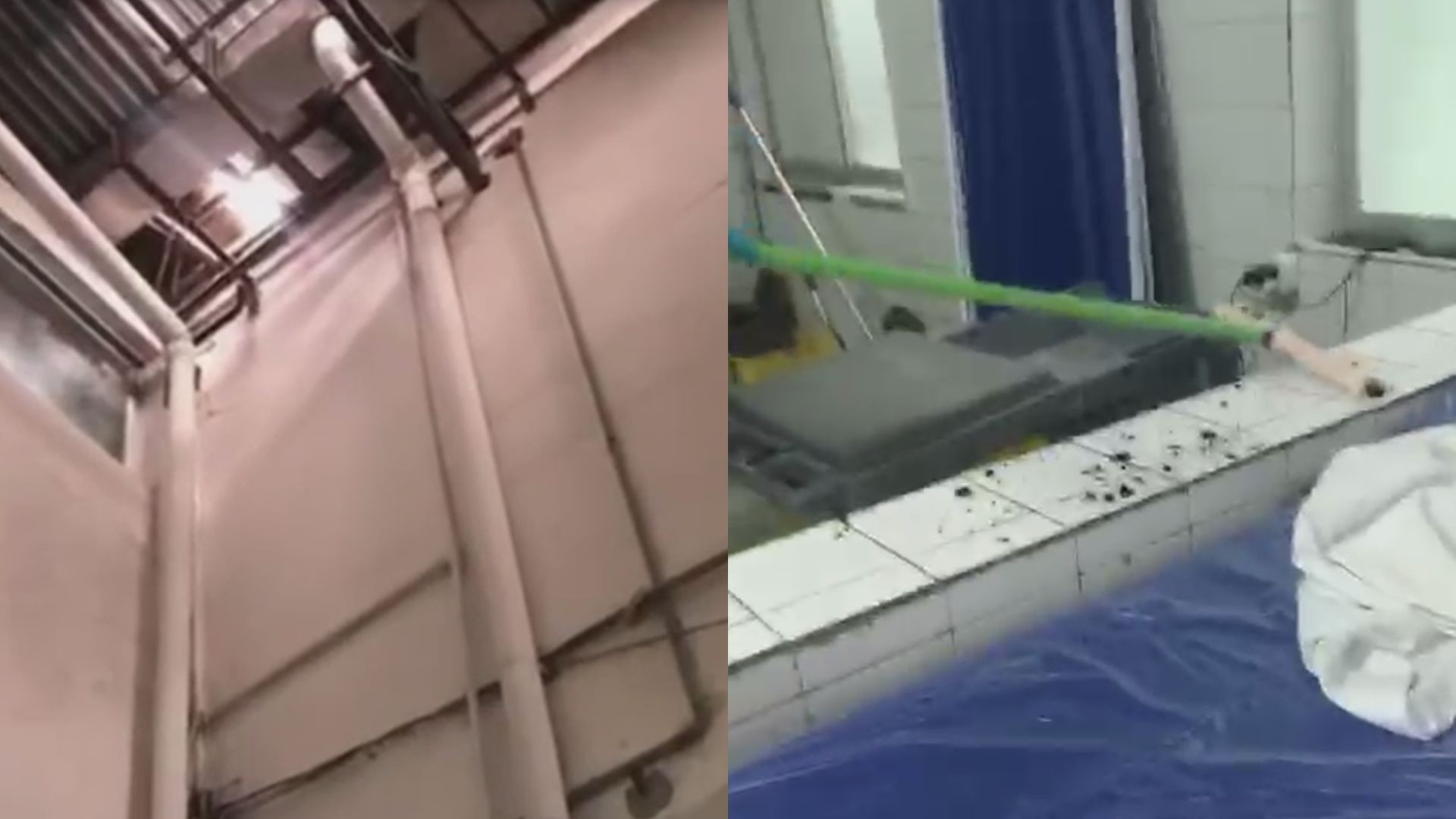 Detritos de lodo e sujeira caem sobre pacientes no Hospital Agamenon Magalhães; VÍDEO