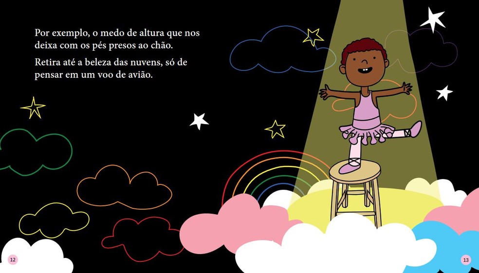 Ilustração do livro "E o medo, que medo tem?", integrante da coleção PAIC Prosa e Poesia — Foto: Reprodução