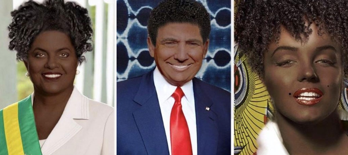 Exposição escurece digitalmente pele de celebridades