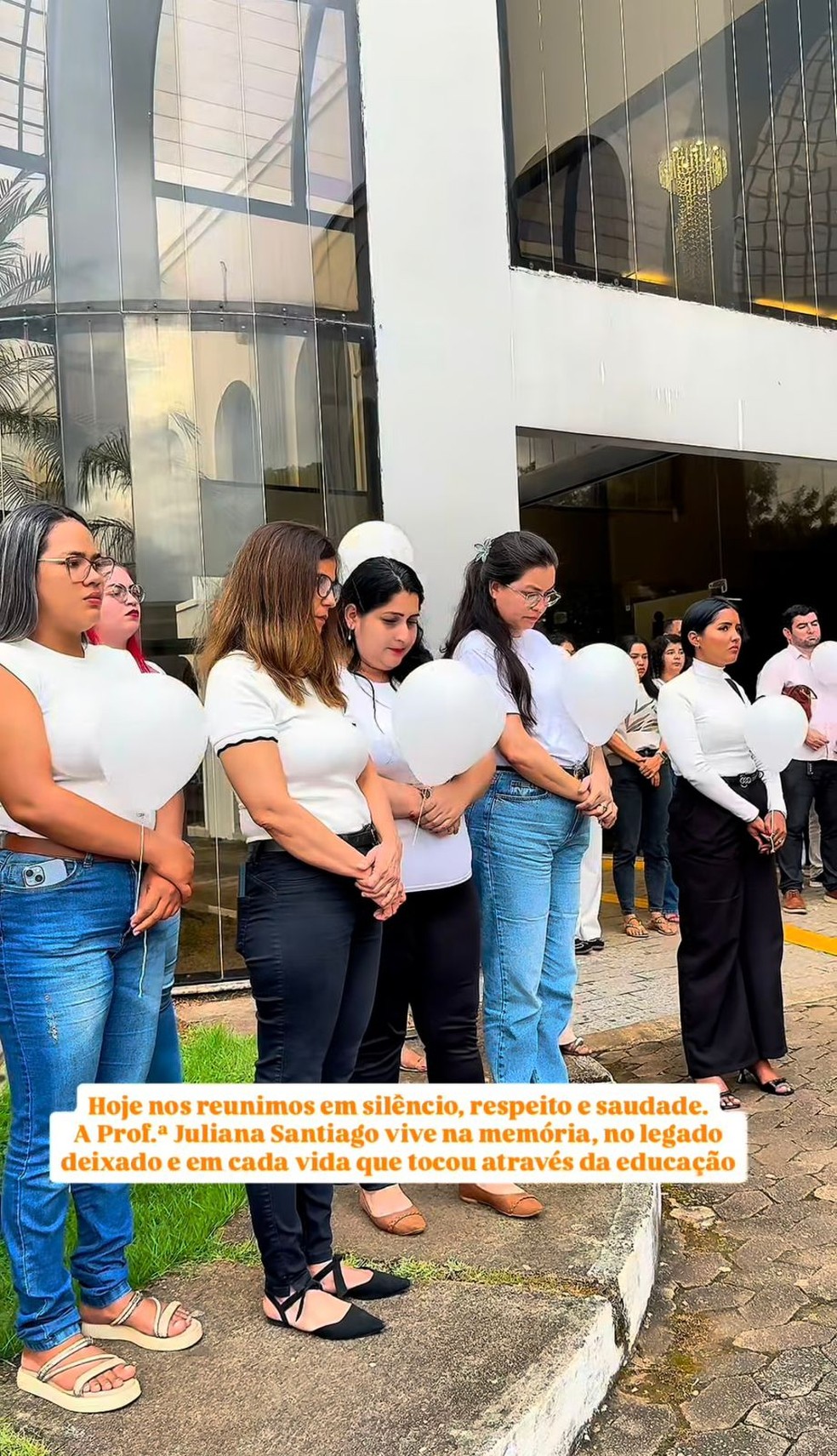 Colegas de trabalho fazem homenagem para Juliana Santiago — Foto: Reprodução/Redes Sociais