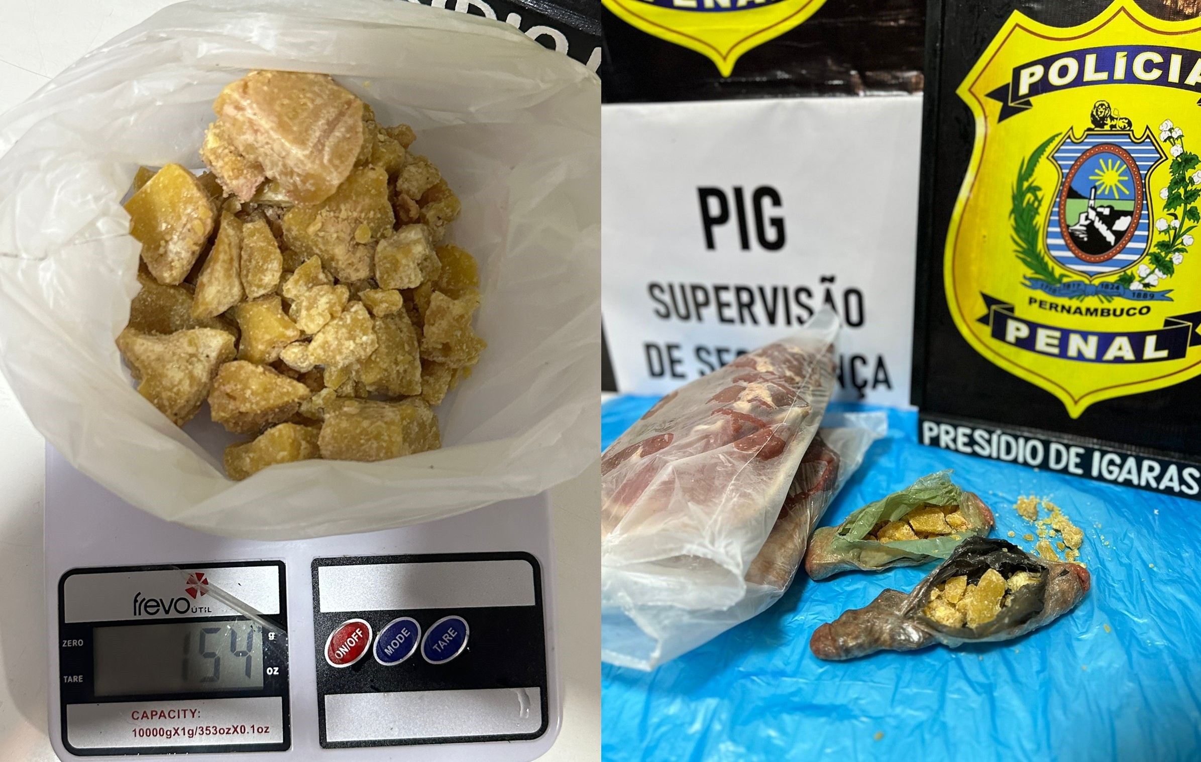 Mulher é detida ao entrar no Presídio de Igarassu com pedras de crack dentro de peça de carne