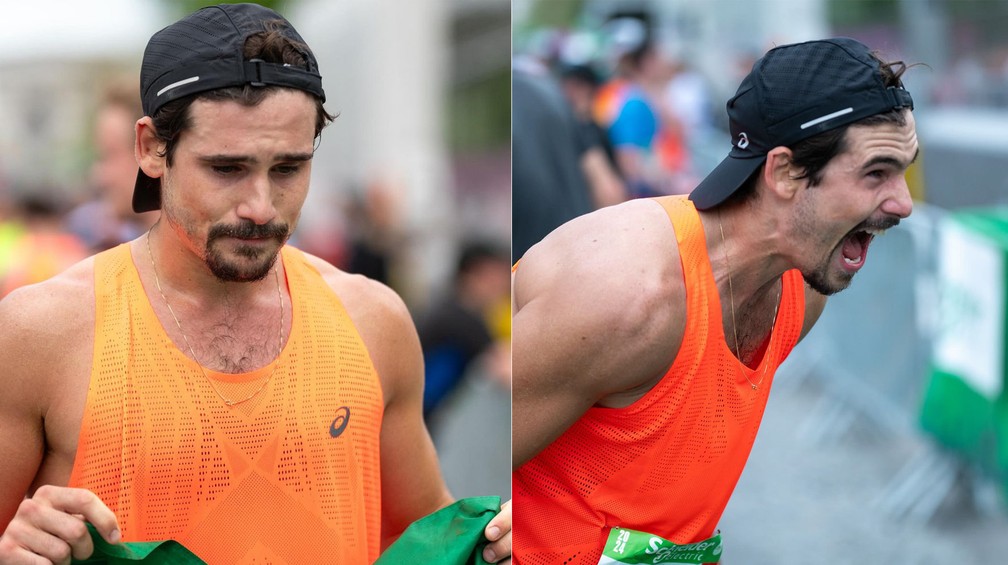 Nicolas Prattes se emociona após Maratona de Paris — Foto: Reprodução/Instagram