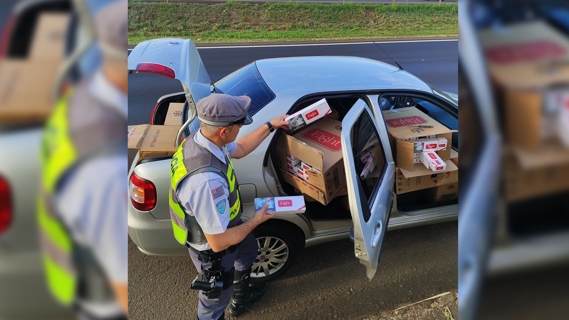 Polícia apreende 750 pacotes de cigarro contrabandeado em rodovia no interior de SP 