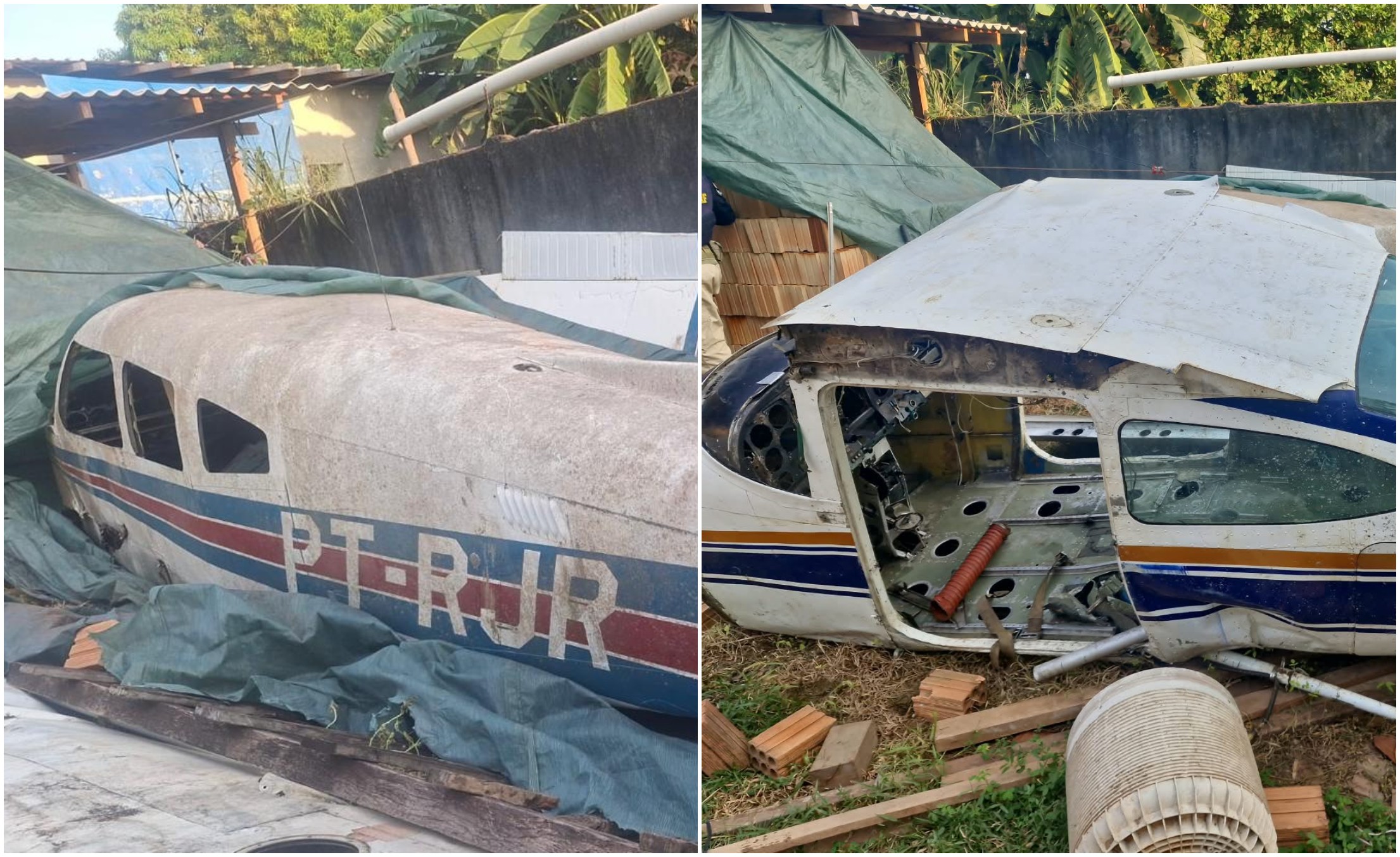 Dois aviões e peças usadas no garimpo ilegal são apreendidas em oficina clandestina em Boa Vista