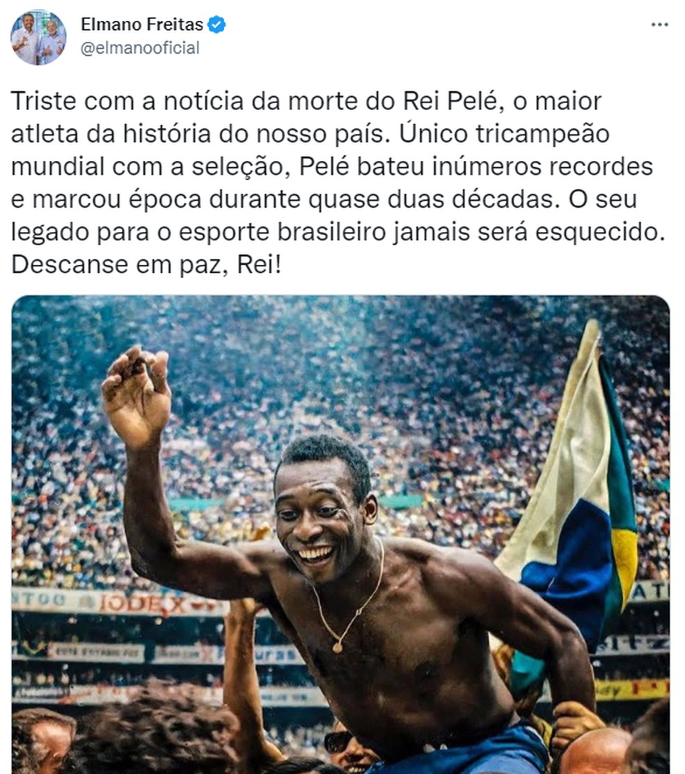 Veja as postagens dos times candangos em homenagem ao Rei Pelé