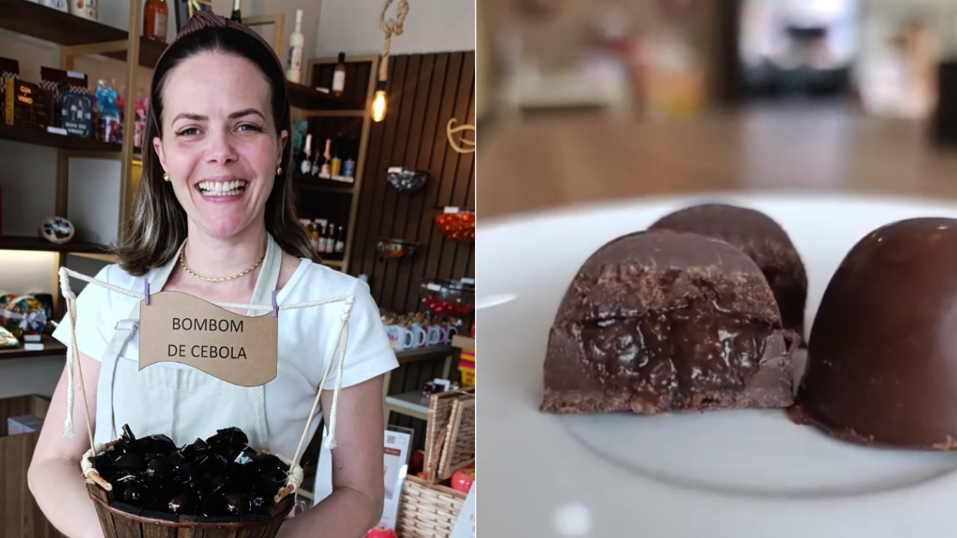 Cebola com chocolate? Bombom com ganache de receita secreta vira atração e divide opiniões em SC