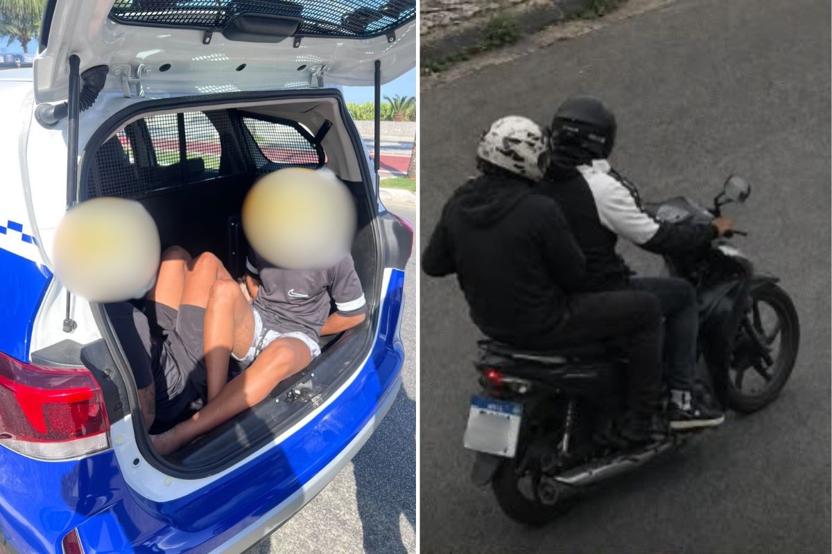 Dupla é detida em Praia Grande com motocicleta registrada em outra cidade