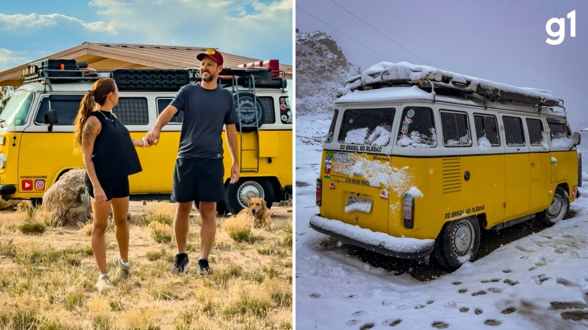 Casal do RS está na estrada há 8 anos e vai de Kombi para o Alasca