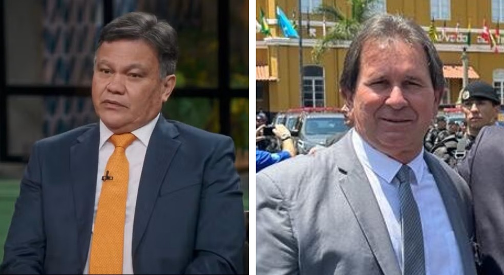 O promotor de Justiça Lincoln Gakiya e do coordenador de presídios Roberto Medina, da Secretaria de Administração Penitenciária. — Foto: Montagem/g1/Reprodução/TV Globo