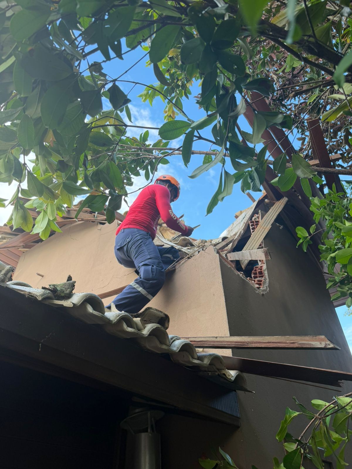 Árvores sofrem quedas e danificam parte de casa em Maricá 