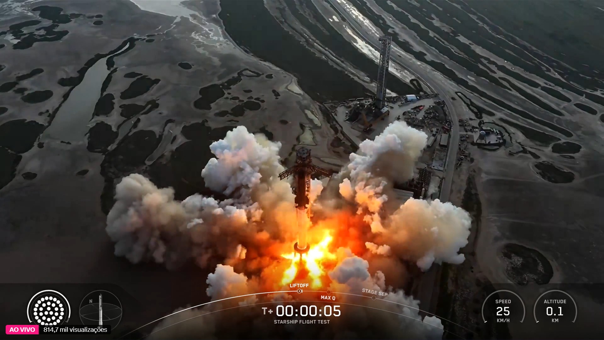 SpaceX lança novo voo da Starship, maior nave do mundo, nesta terça