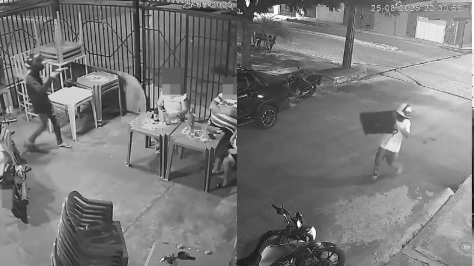 Vídeo: grupo faz arrastão em restaurante na Zona Sul de Teresina; criminosos apontaram arma para criança