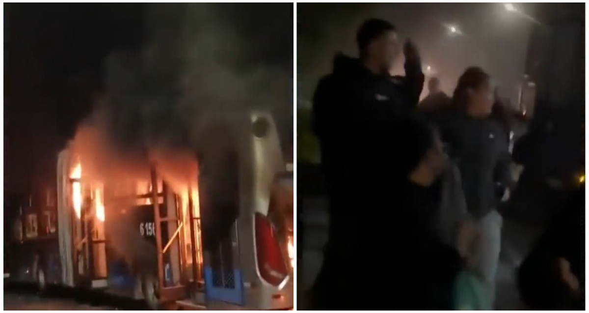 VÍDEO: Criminosos incendeiam ônibus lotado de passageiros em protesto contra reintegração em Parelheiros, Zona Sul de SP