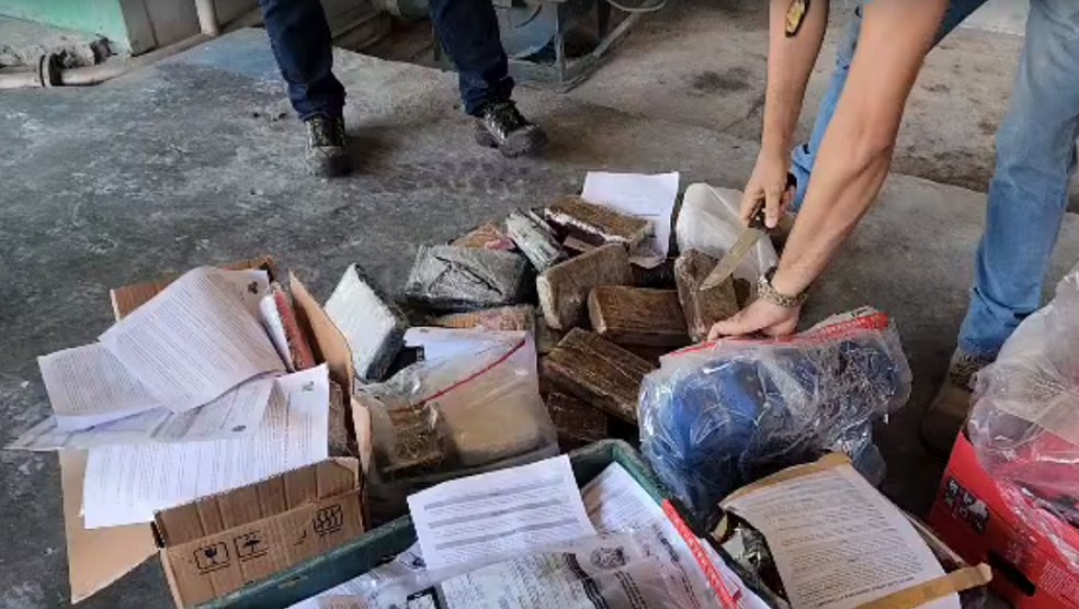 Drogas foram incineradas em fábrica de beneficiamento de castanha em Mossoró — Foto: Reprodução