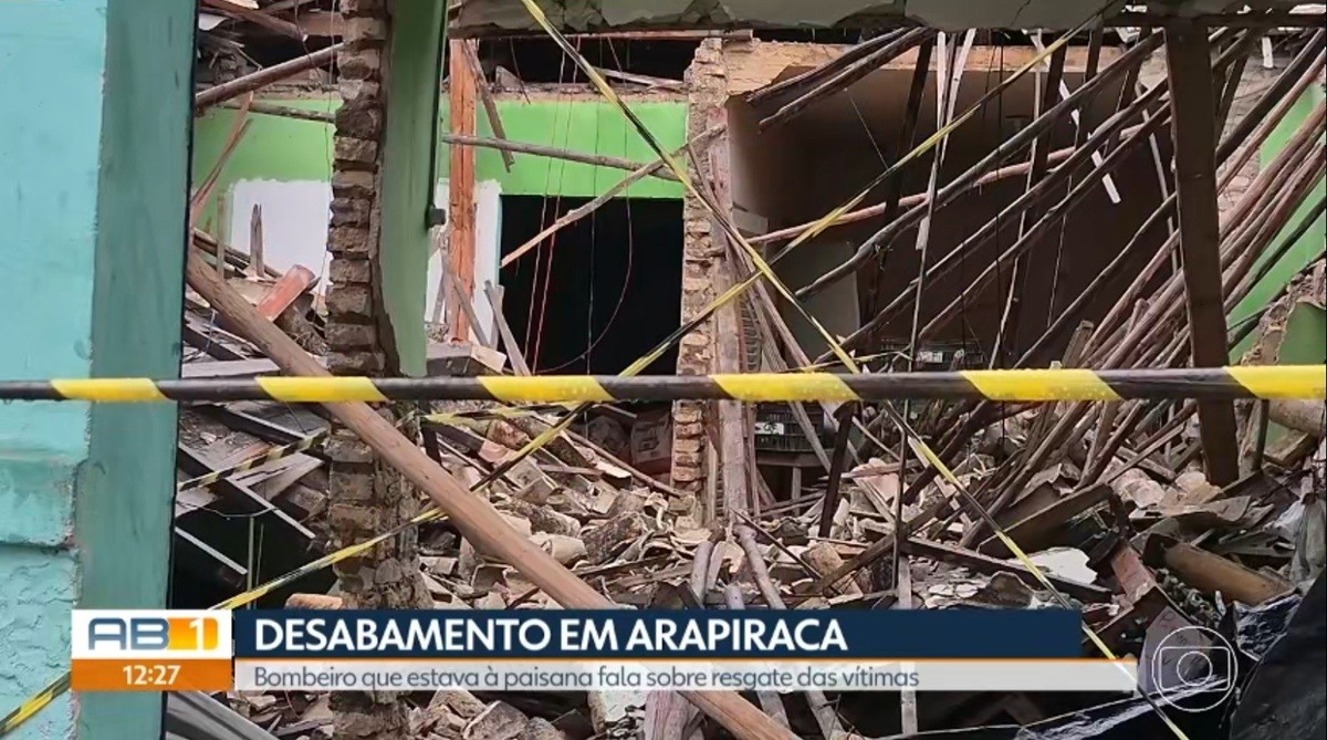 Bombeiro resgata pedreiro e criança após desabamento em Arapiraca: 'Se arriscar muito para salvar muito' 