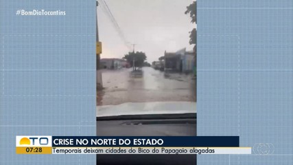 Temporal deixa cidades alagadas de norte a sul do Tocantins