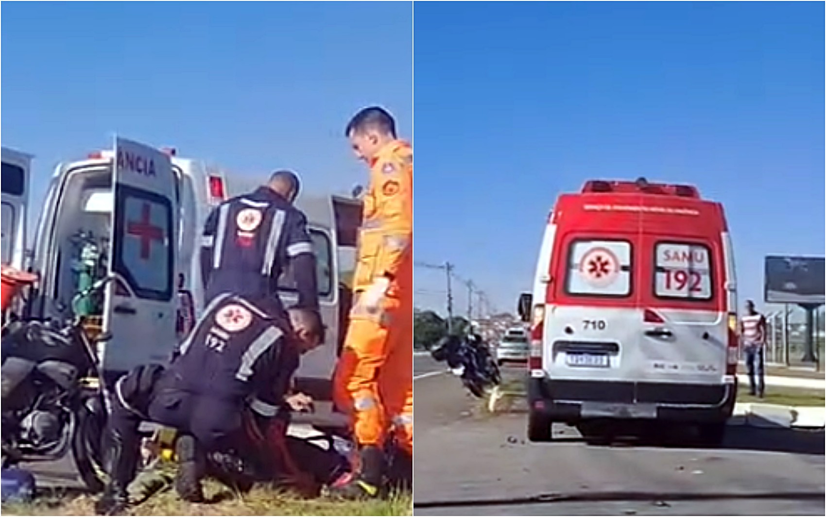 Motociclista fica ferido após bater em carro em Poços de Caldas, MG