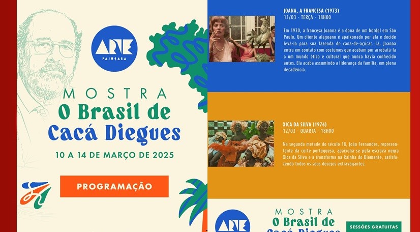 Mostra 'O Brasil de Cacá Diegues' exibe  seis filmes do cineasta alagoano com entrada gratuita em Maceió