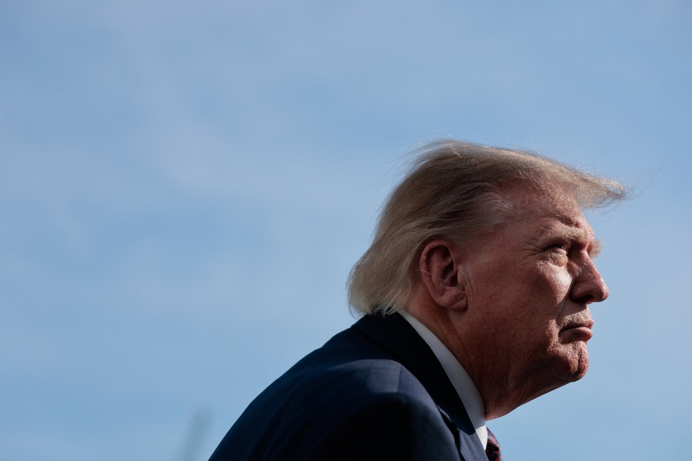 Donald Trump na Casa Branca — Foto: Kylie Cooper/Reuters
