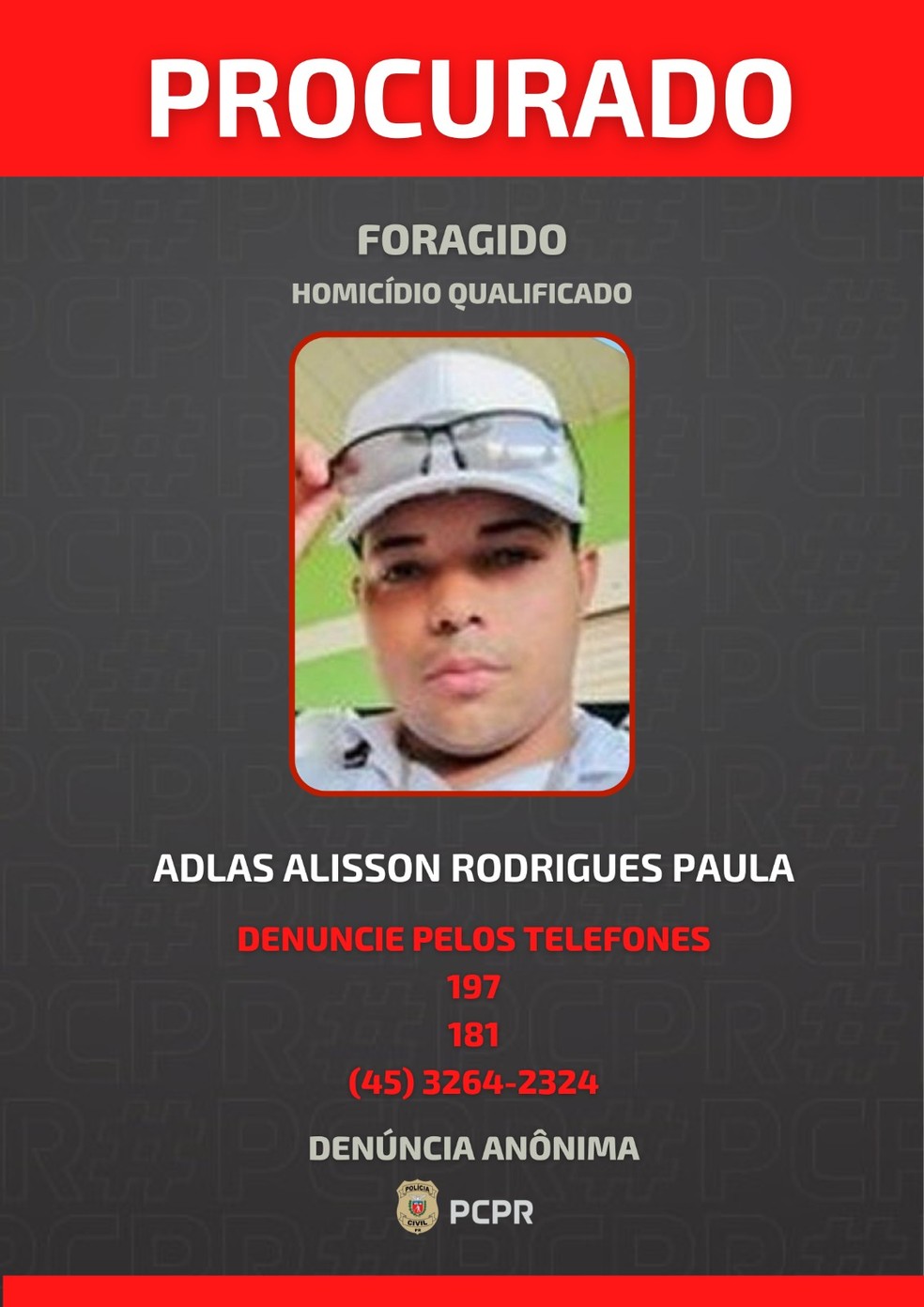 Polícia divulga fotos de suspeitos de matarem adolescente de 14 anos no Paraná — Foto: Polícia Civil/PR