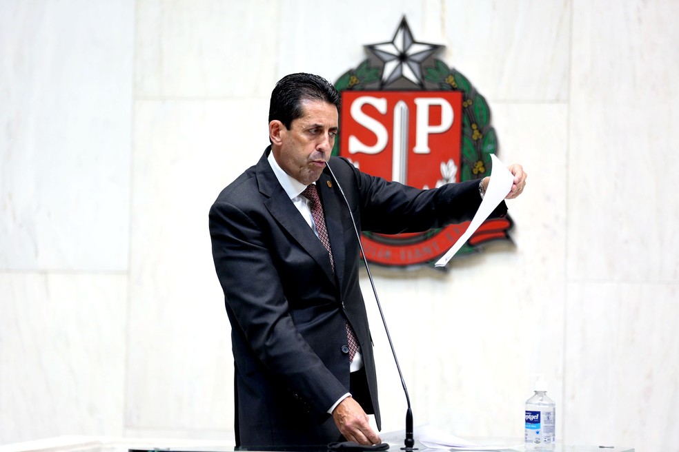 O deputado estadual Delegado Olim (PP) no plenário da Alesp. — Foto: Divulgação/Alesp