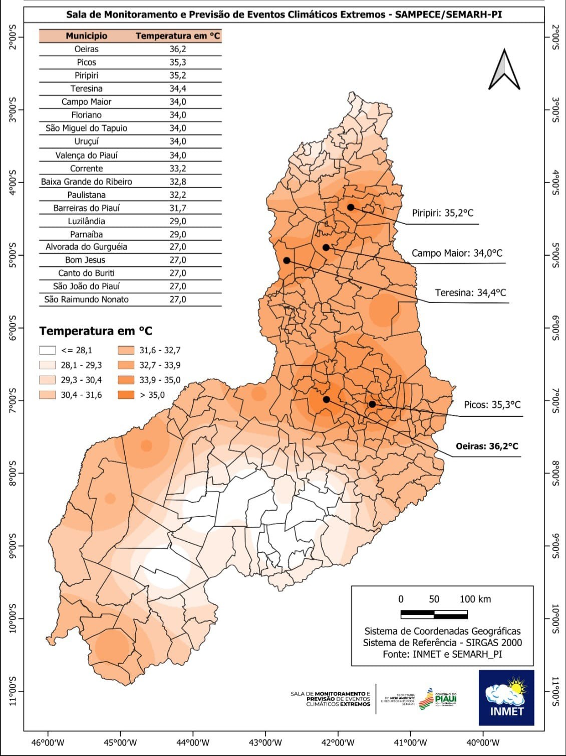 Climatologistas alertam para mês de julho mais quente no Piauí; veja as regiões atingidas