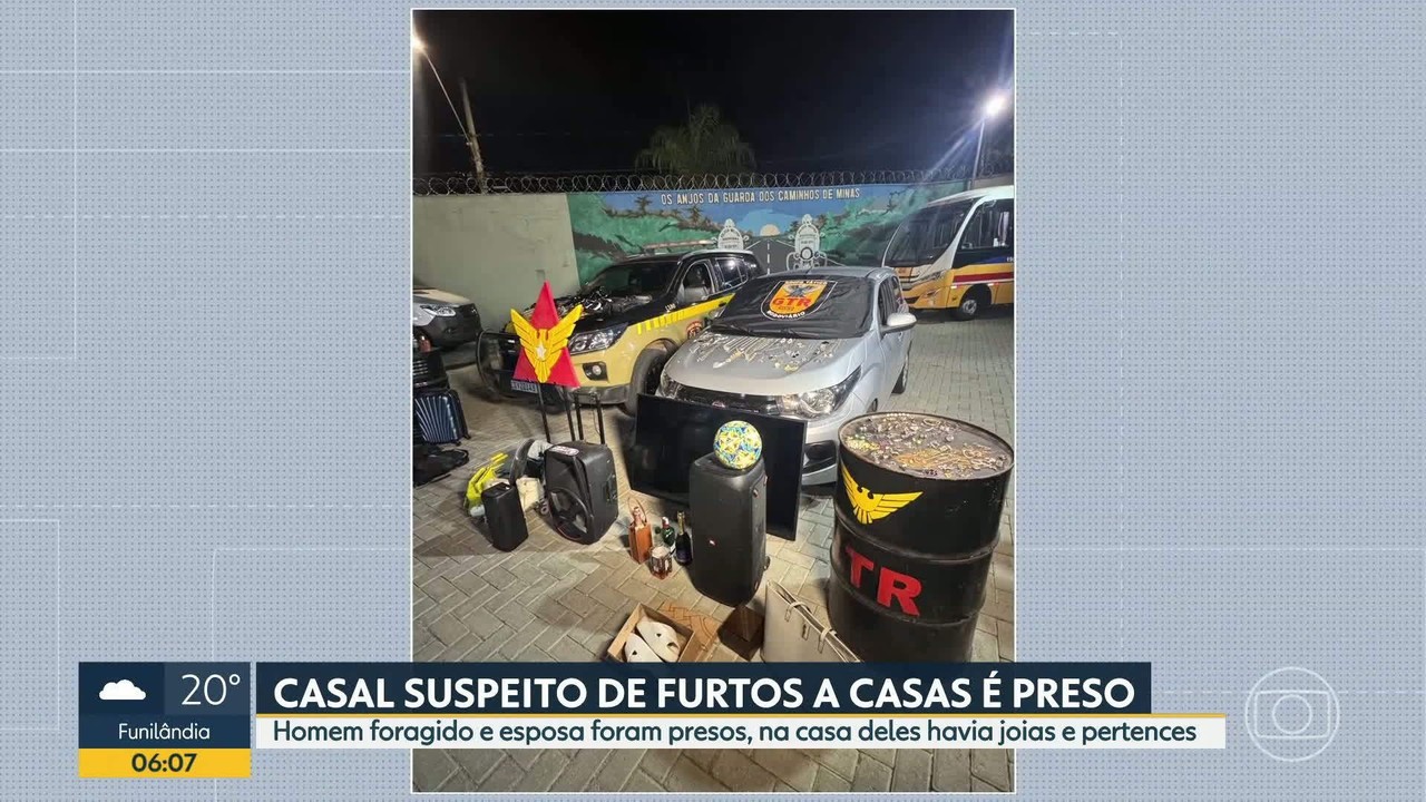 Casal é preso em BH suspeito de integrar quadrilha especializada em furtos a residências