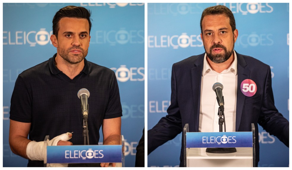 Boulos e Marçal — Foto: Reprodução/TV Globo