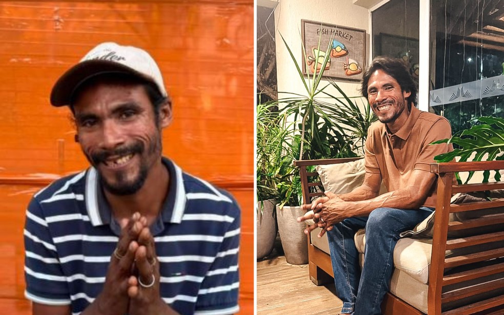 Antes e depois de Tiago Viana — Foto: Reprodução/Instagram de Tiago Viana