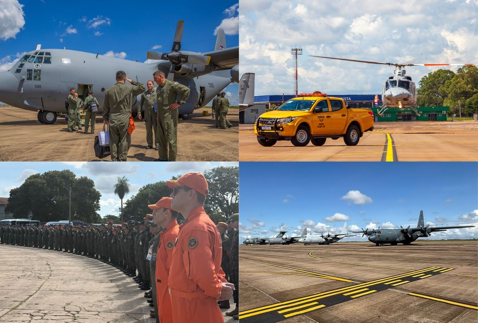 Campo Grande sedia exercício internacional com simulações de incêndio e resgate — Foto: Sgt Muller Marin/ FAB