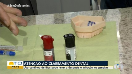 Uso de fitas para clarear dentes pode afetar saúde bucal; entenda