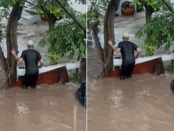 Vídeo mostra carro com casal sendo levado por enxurrada momentos antes de desaparecer na Zona Sul de SP