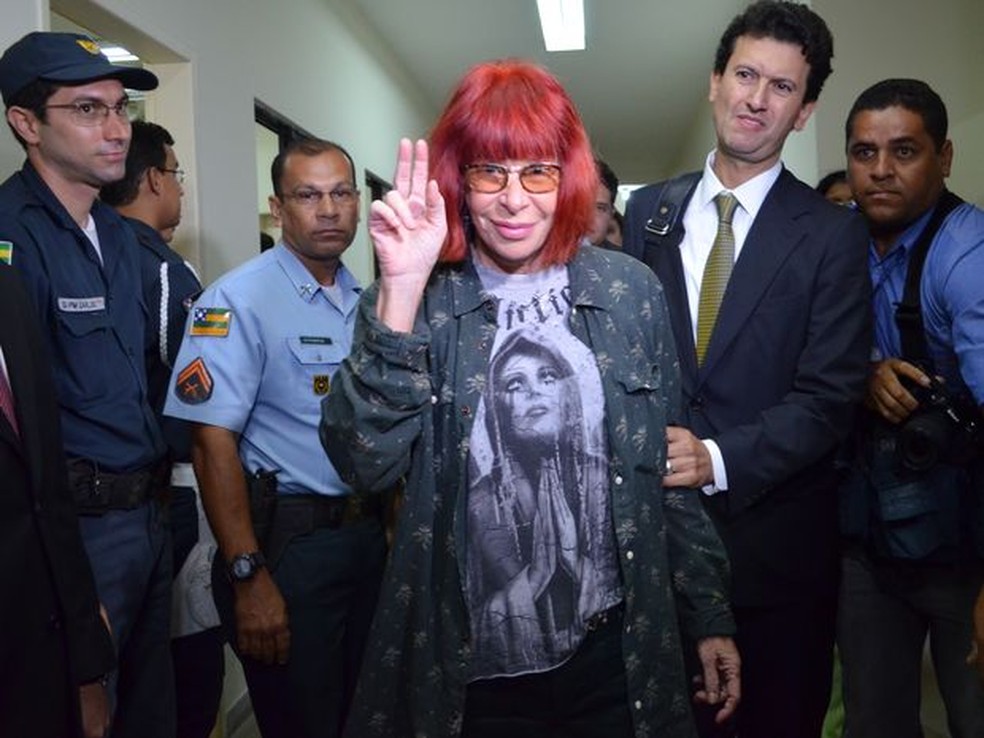 Rita Lee durante audiência após confusão com policiais — Foto: g1/SE