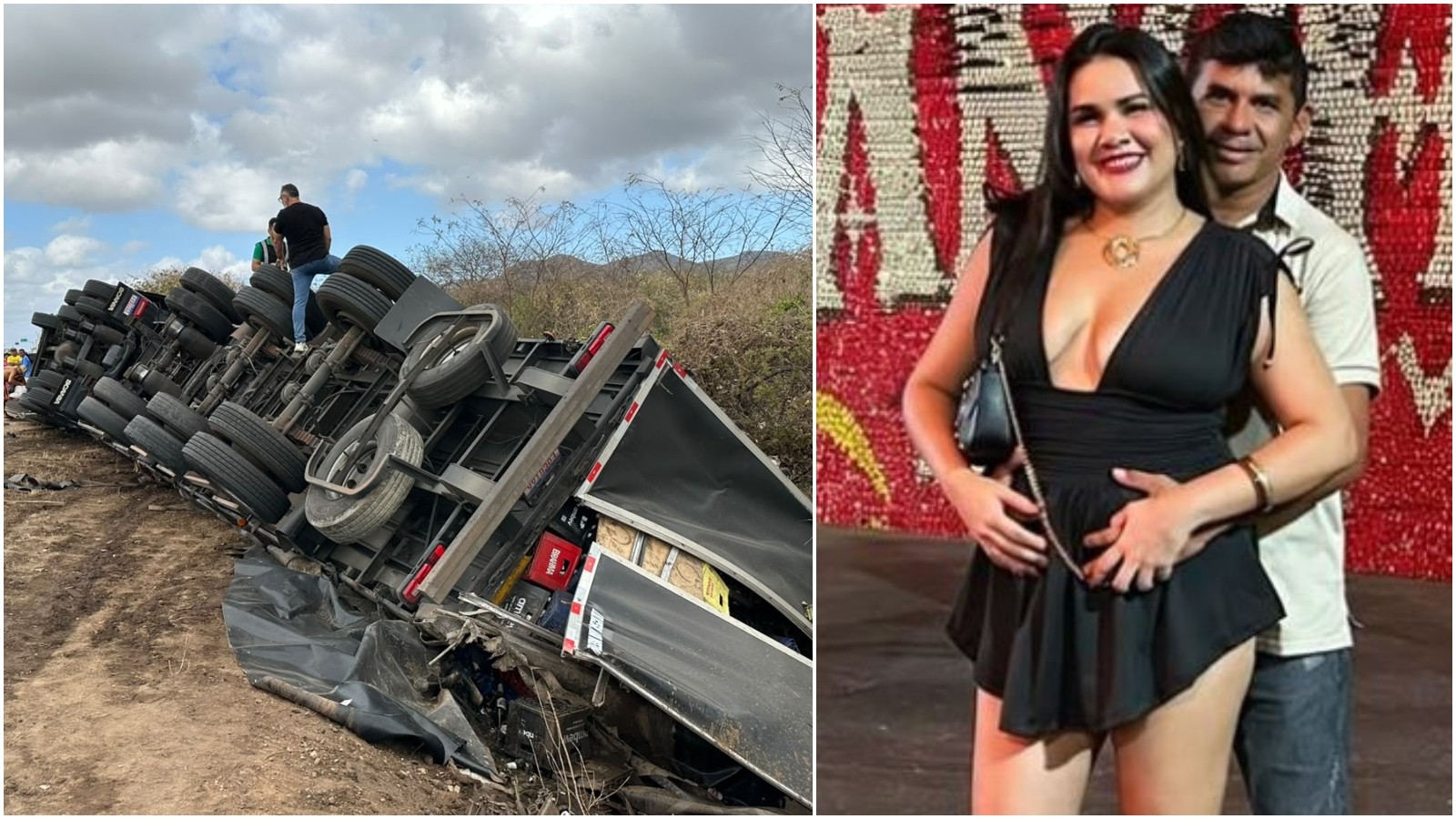 Companheiro de cantora de forró morre em colisão entre carro e carreta no Ceará