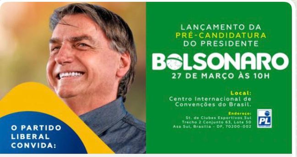 Após Anunciar Lançamento De Pré Candidatura De Bolsonaro Pl Recua E Diz Que Ato é Para