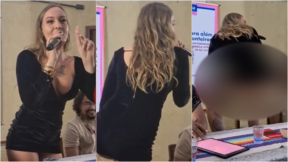 Historiadora mostra glúteos e faz dança erótica em palestra na UFMA: ‘ a pedagogia que eu proponho é essa’ — Foto: Reprodução/Redes Sociais