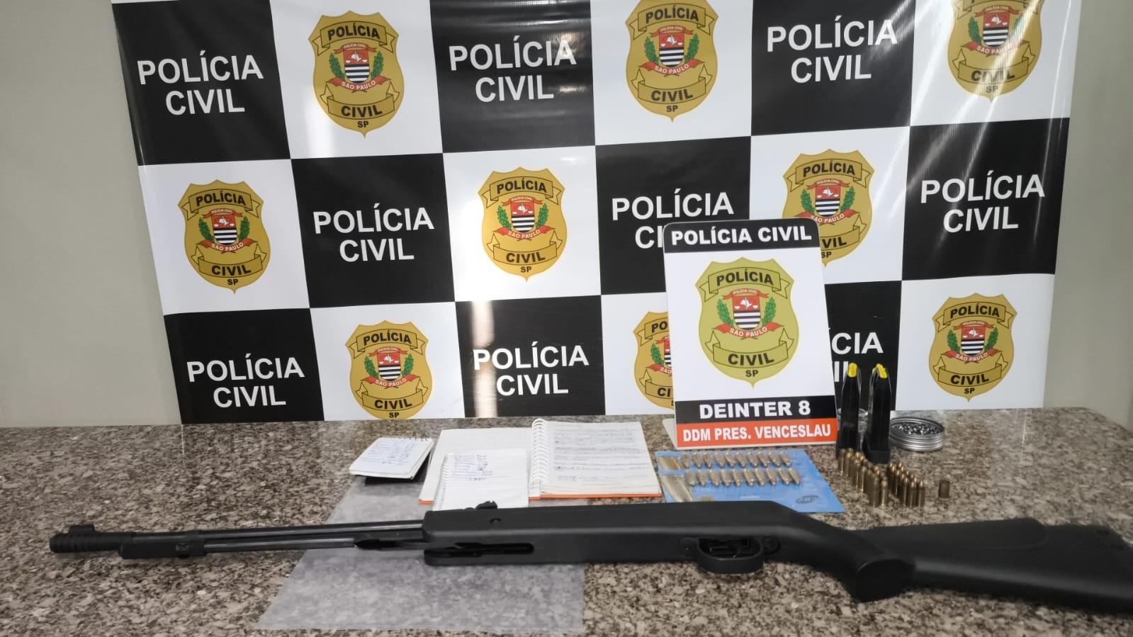 Homem é preso em flagrante após ameaçar ex-mulher com bilhete enrolado em projétil de calibre 9mm, em Presidente Venceslau