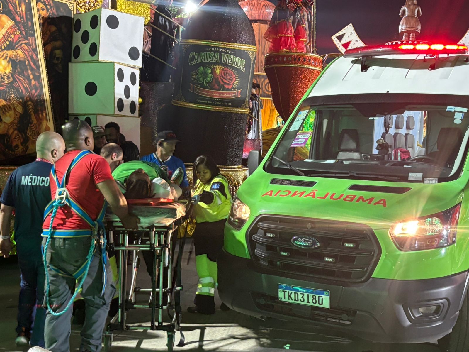 Sábado no Anhembi tem alegoria polêmica, floresta azul e problemas estruturais