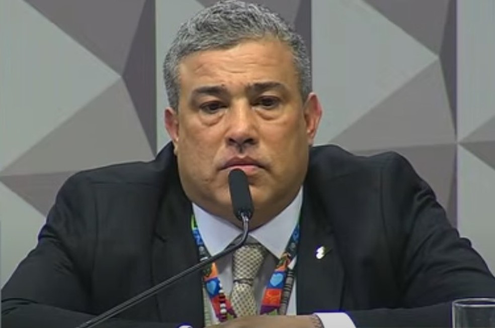 Foto de Carlos Roberto Ferreira Lopes, presidente da Conafer e depoente desta segunda-feira (29) na CPMI do INSS. — Foto: Vinicius Cassela/g1