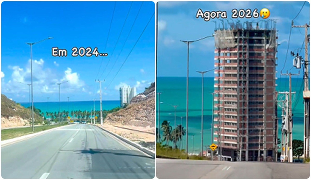 Construção de prédio de luxo bloqueia vista do mar em Maceió e gera críticas; veja antes e depois