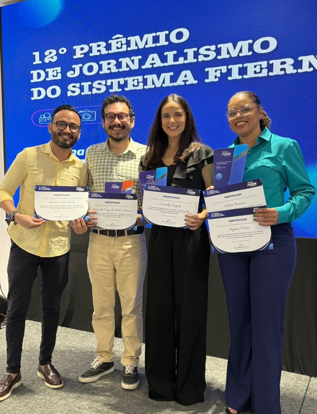 g1 RN e Inter TV vencem prêmio de Jornalismo do Sistema Fiern
