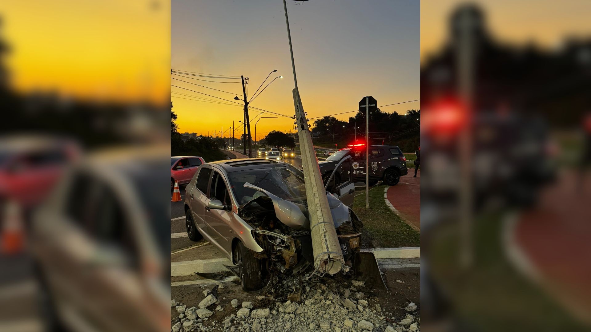 Suspeito foge a 180 km, bate carro e acaba preso com drogas em Bauru