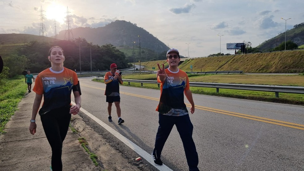 Caminhada da Fé, em Macaé, proporcionou um momento de lazer e espiritualidade — Foto: Divulgação