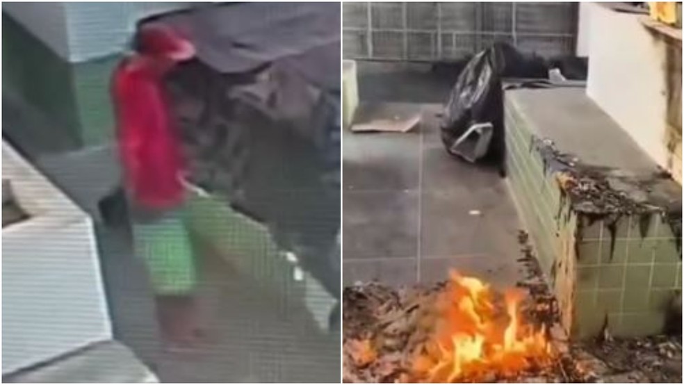 Homem de 31 anos foi preso por incendiar uma banca no Mercado das Frutas, em Nova Russas. — Foto: Reprodução