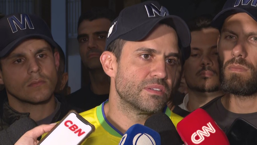 Marçal em coletiva. — Foto: Reprodução/ TV Globo