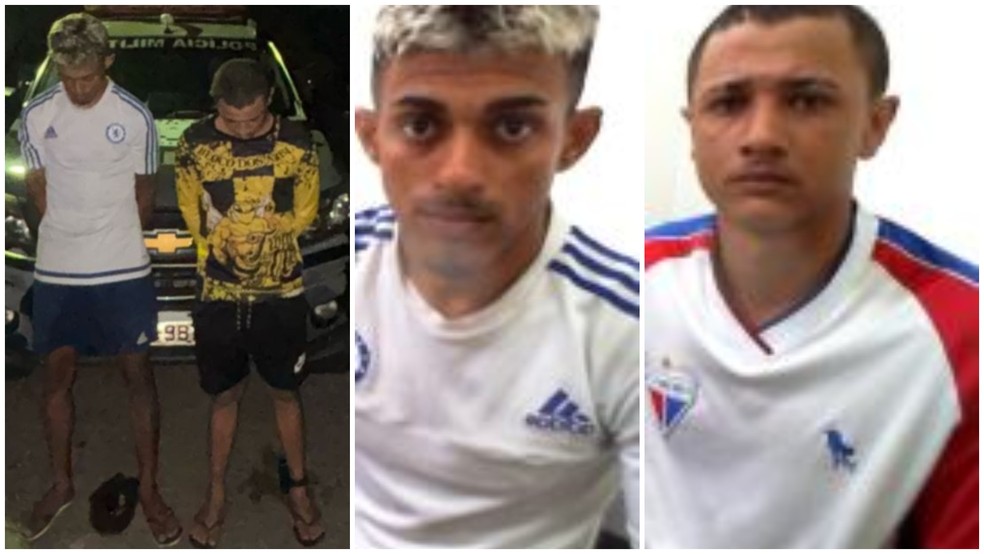 Felipe Cardoso Nogueira (à esquerda), de 22 anos e Marcio Batista de Lima Junior (à direita), de 21 anos, foram presos por suspeita de sequestrar turistas mineiros em Fortaleza. — Foto: Reprodução