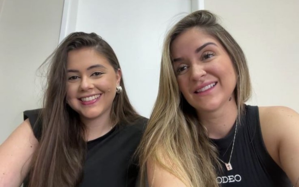 Influenciadoras Laura Alvarenga e Bárbara Lemos durante entrevista ao g1 Goiás — Foto: Gustavo Cruz/g1