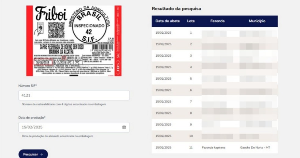 Registro de fornecimento de gado da Fazenda Itapirana para o frigorífico da JBS de Água Boa neste ano — Foto: Friboi