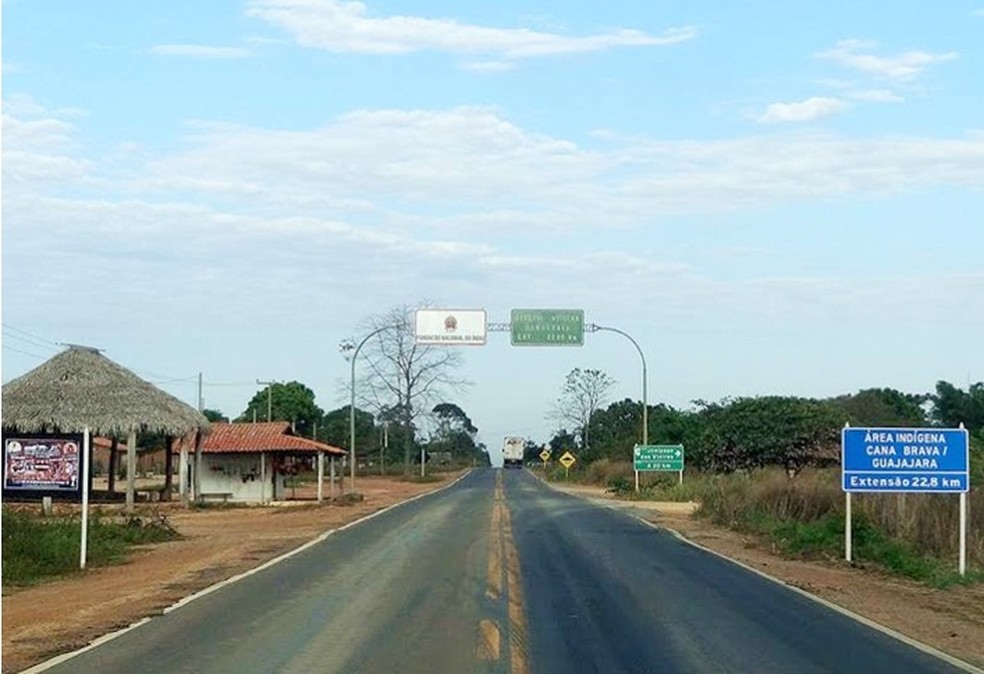 Um trecho da BR-226 atravessa a Terra Indígena Cana Brava/Guajajara, no Maranhão. — Foto: Divulgação